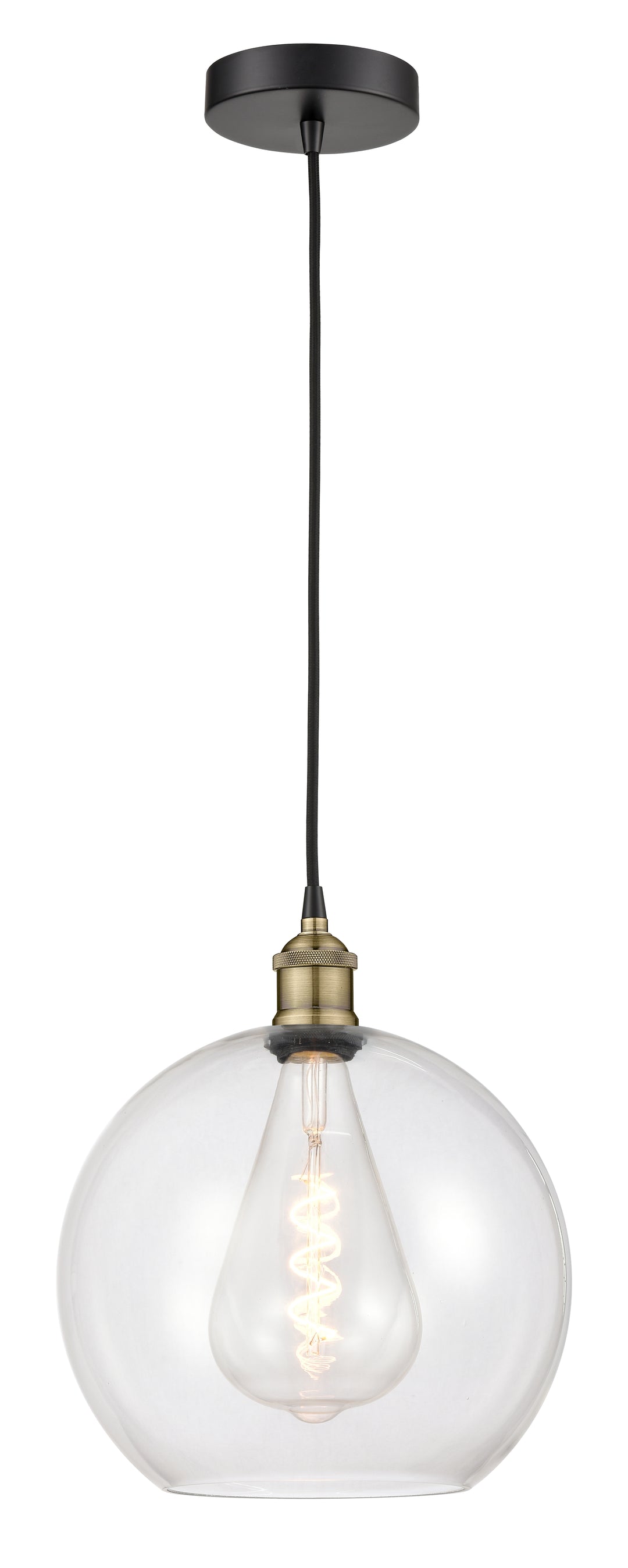 Innovations Lighting Athens 12" Mini Pendant - Black Antique Brass Mini-Pendants Innovations Lighting   