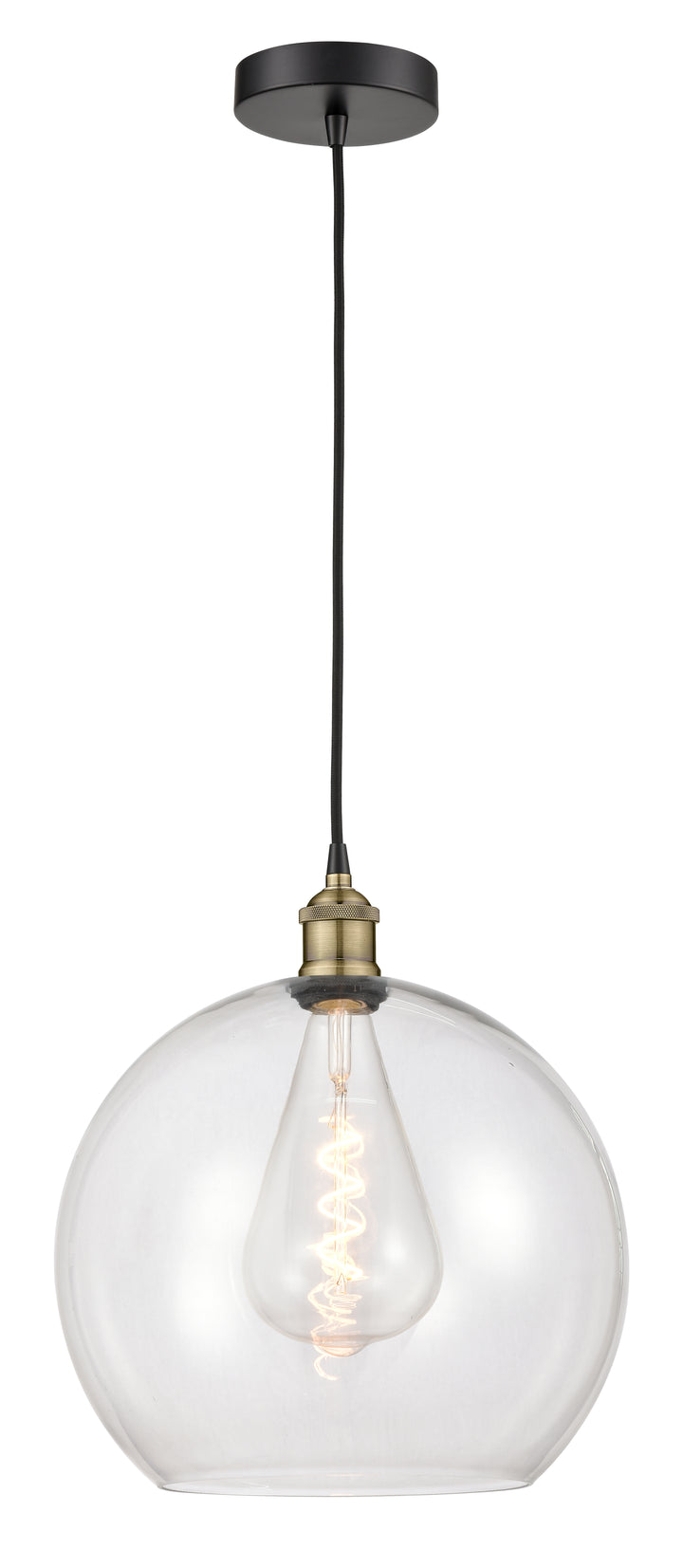 Innovations Lighting Athens 14" Pendant - Black Antique Brass Pendants Innovations Lighting   