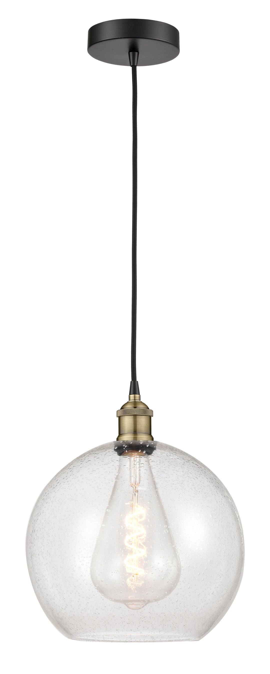 Innovations Lighting Athens 12" Mini Pendant - Black Antique Brass Mini-Pendants Innovations Lighting   