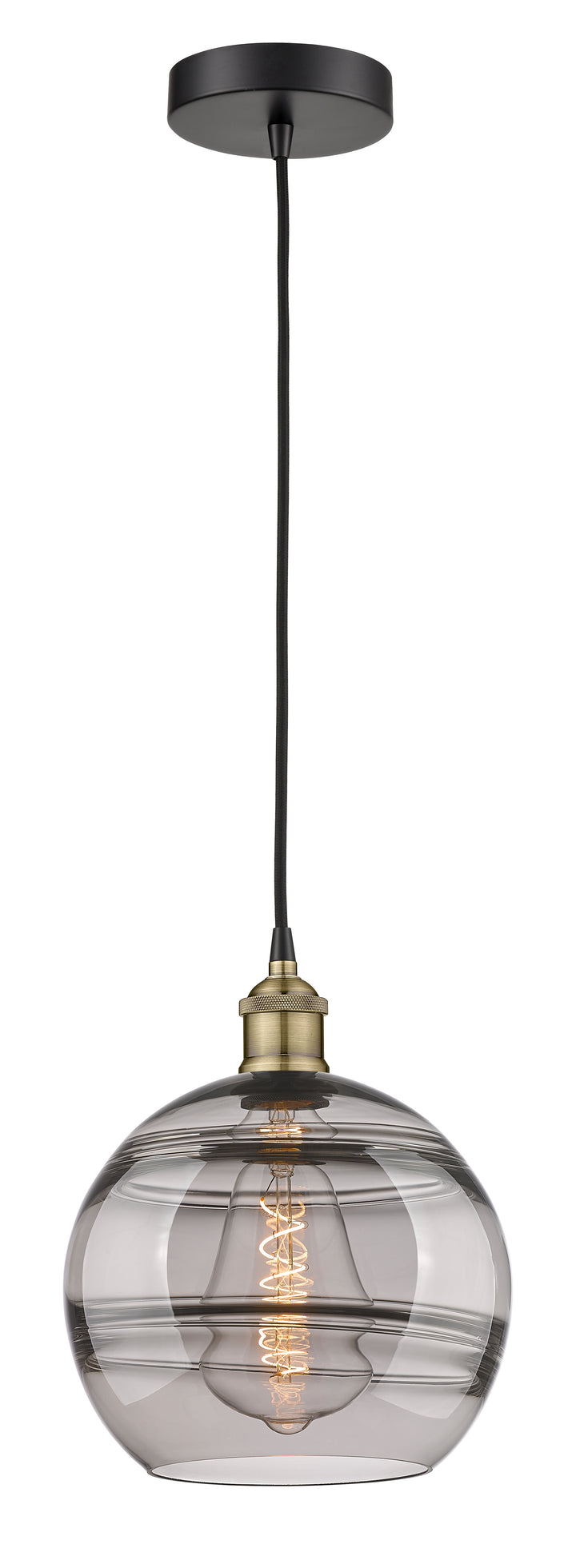 Innovations Lighting Rochester 10" Mini Pendant - Black Antique Brass Mini-Pendants Innovations Lighting   