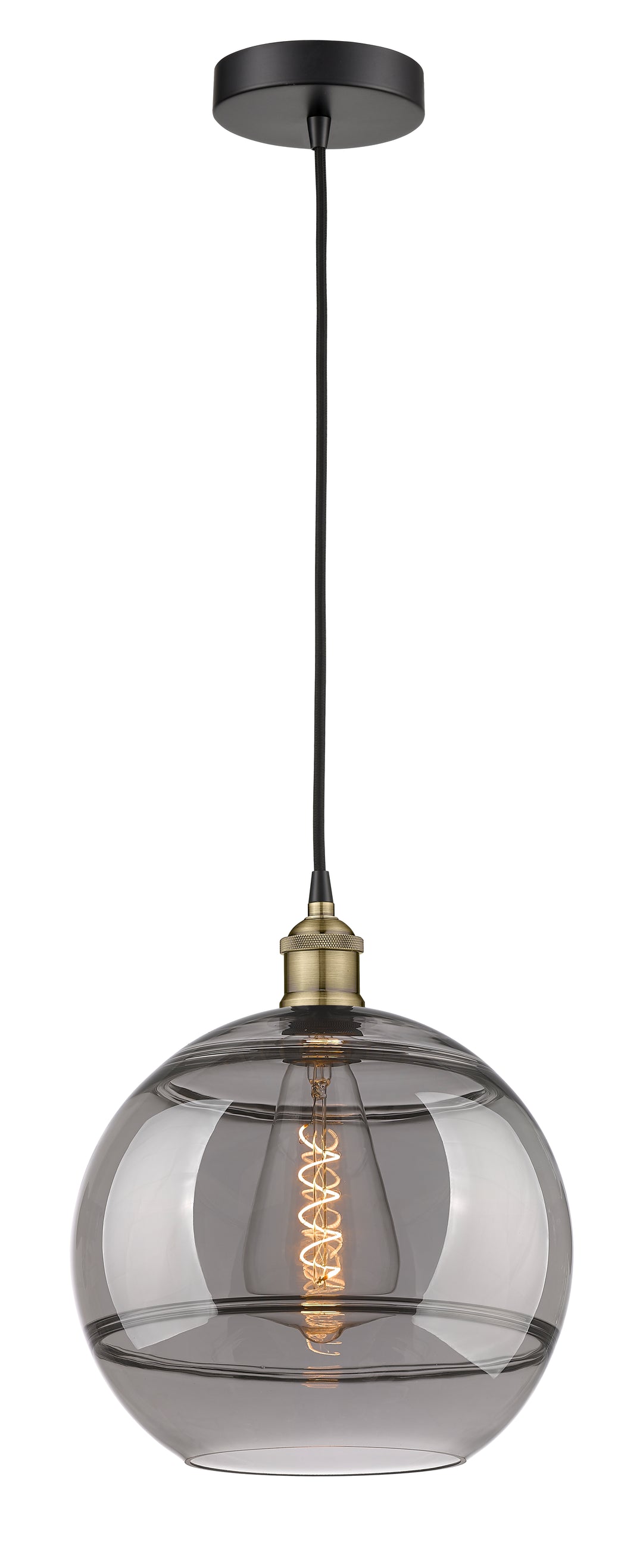 Innovations Lighting Rochester 12" Mini Pendant - Black Antique Brass Mini-Pendants Innovations Lighting   