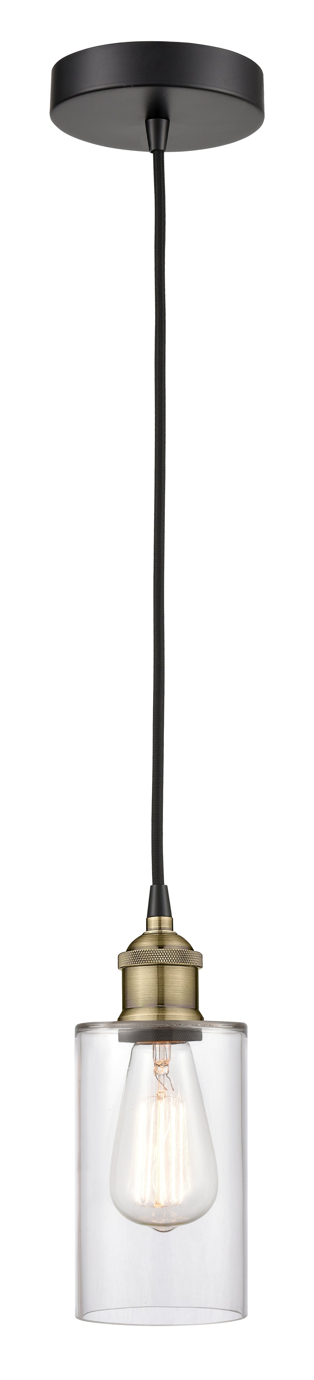 Innovations Lighting Clymer 4" Mini Pendant - Black Antique Brass
