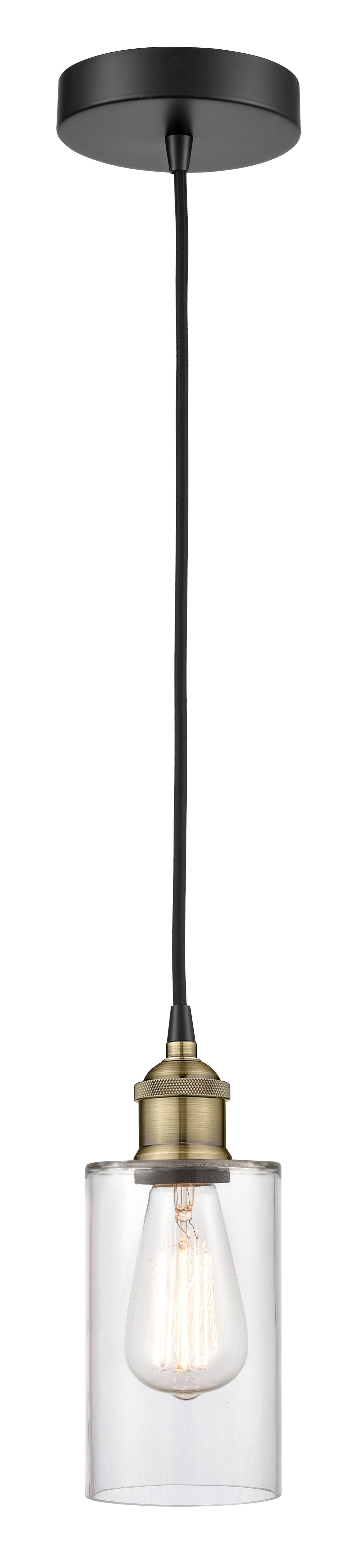 Innovations Lighting Clymer 4" Mini Pendant - Black Antique Brass