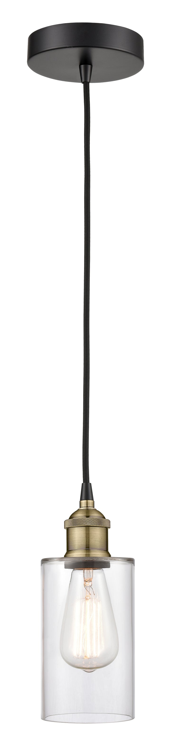 Innovations Lighting Clymer 4" Mini Pendant - Black Antique Brass