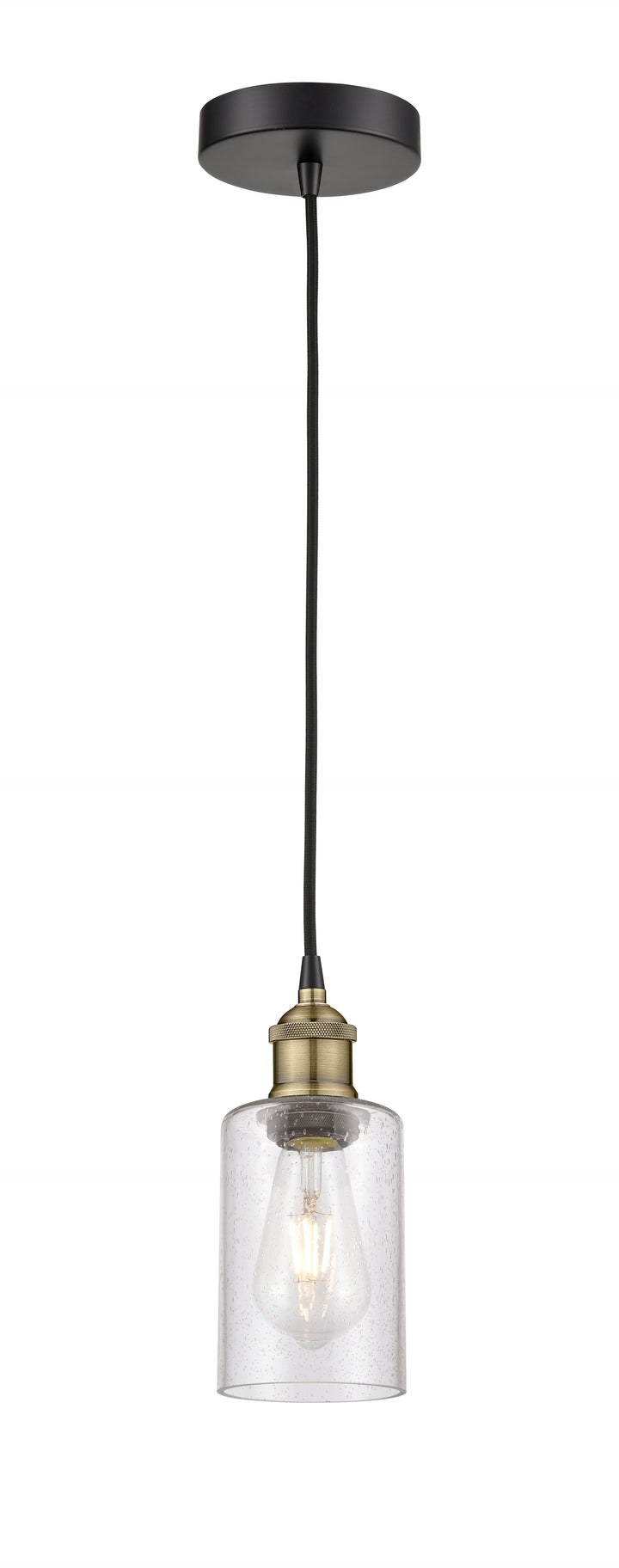 Innovations Lighting Clymer 4" Mini Pendant - Black Antique Brass