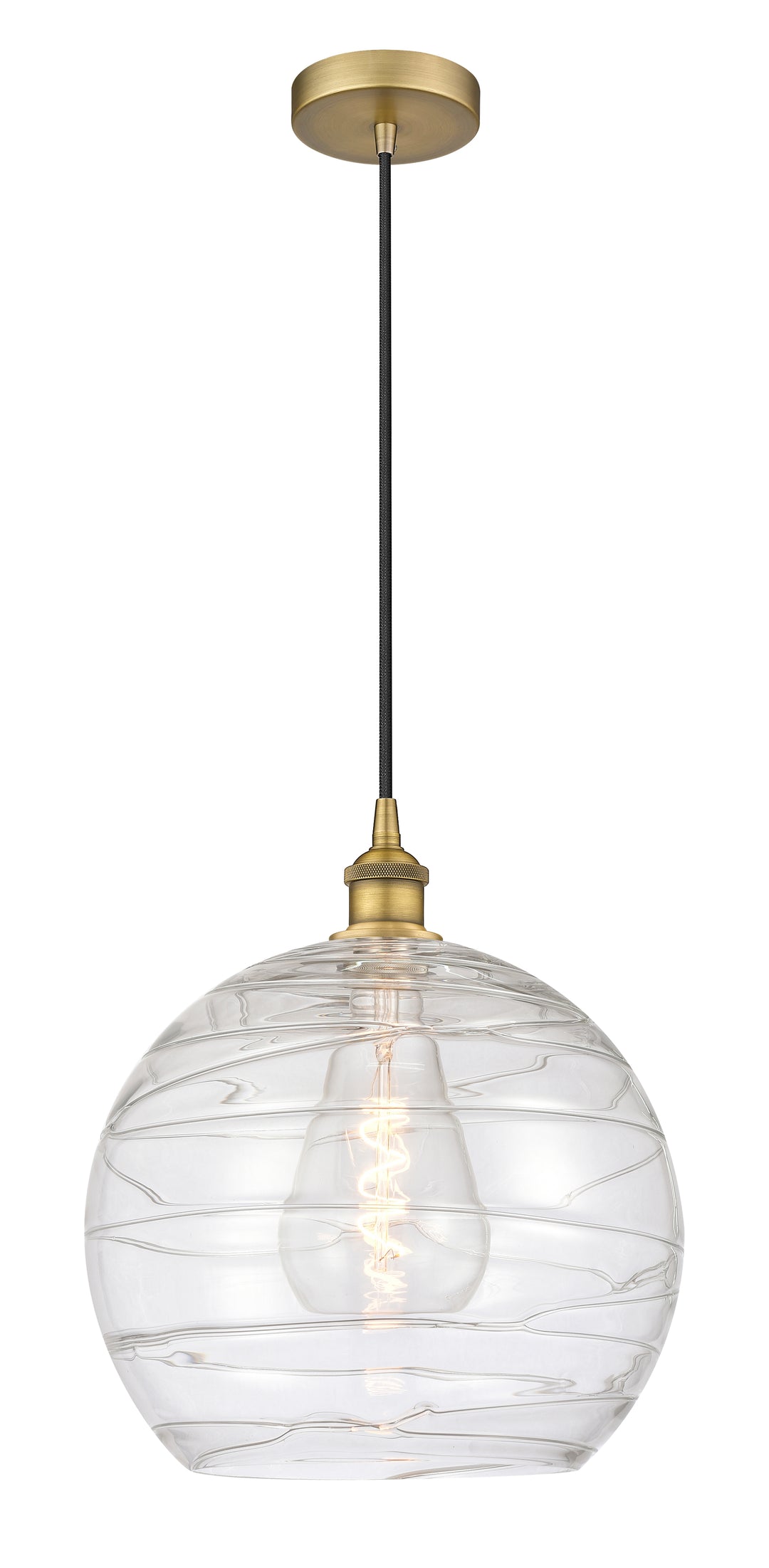 Innovations Lighting Athens Deco Swirl 14" Pendant - Brushed Brass Pendants Innovations Lighting   