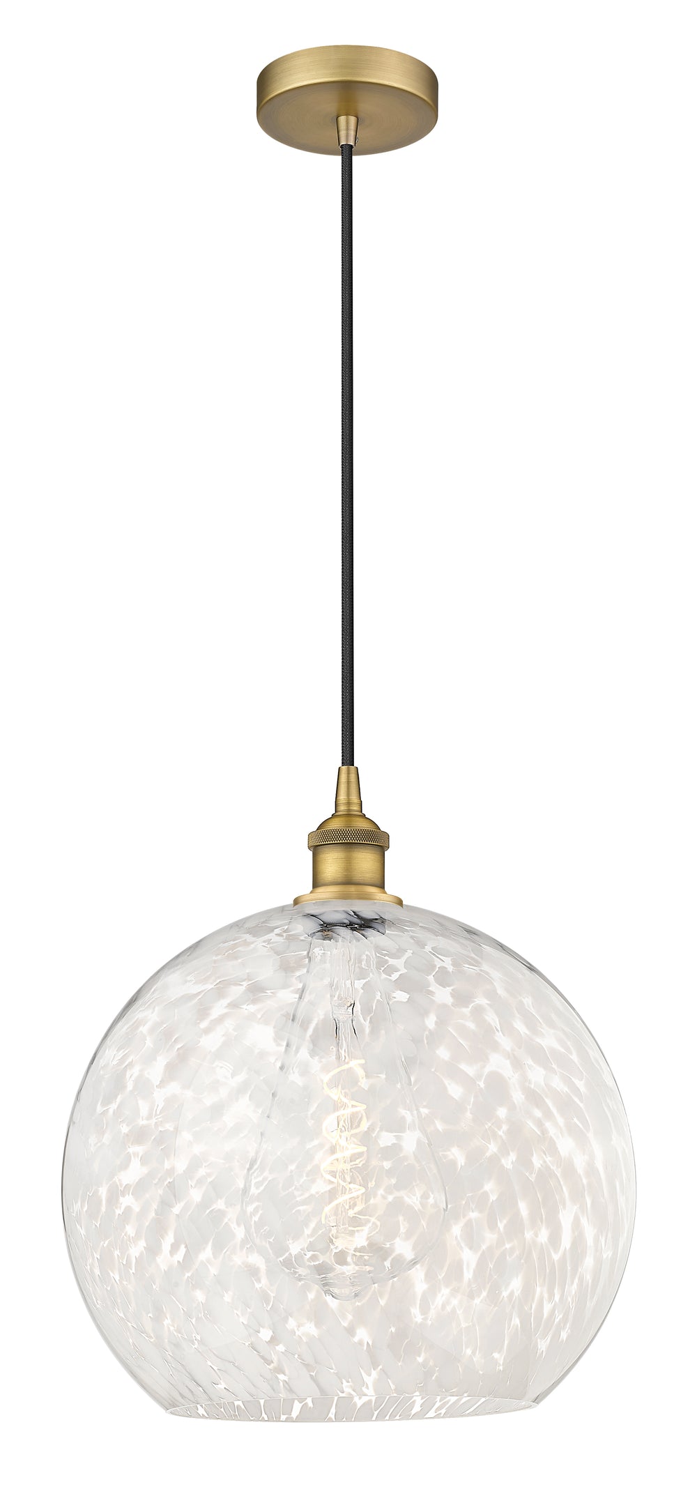 Innovations Lighting White Mouchette 14" Pendant - Brushed Brass