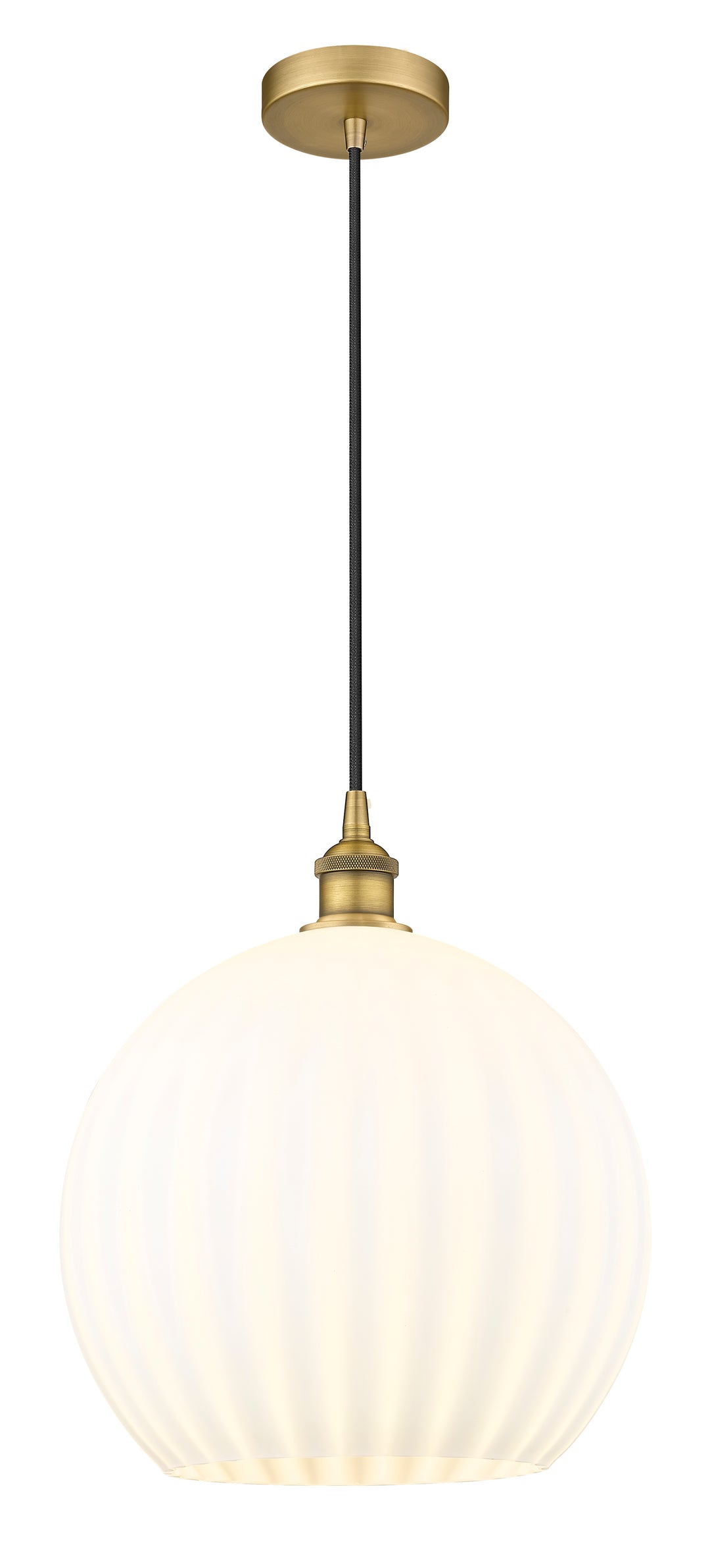 Innovations Lighting White Venetian 14" Pendant - Brushed Brass