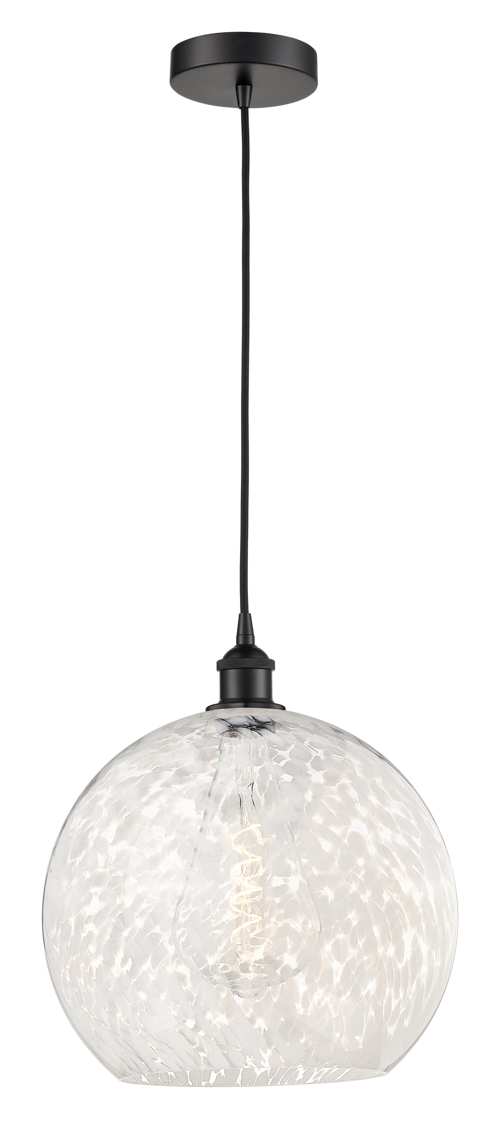 Innovations Lighting White Mouchette 14" Pendant - Matte Black Pendants Innovations Lighting   