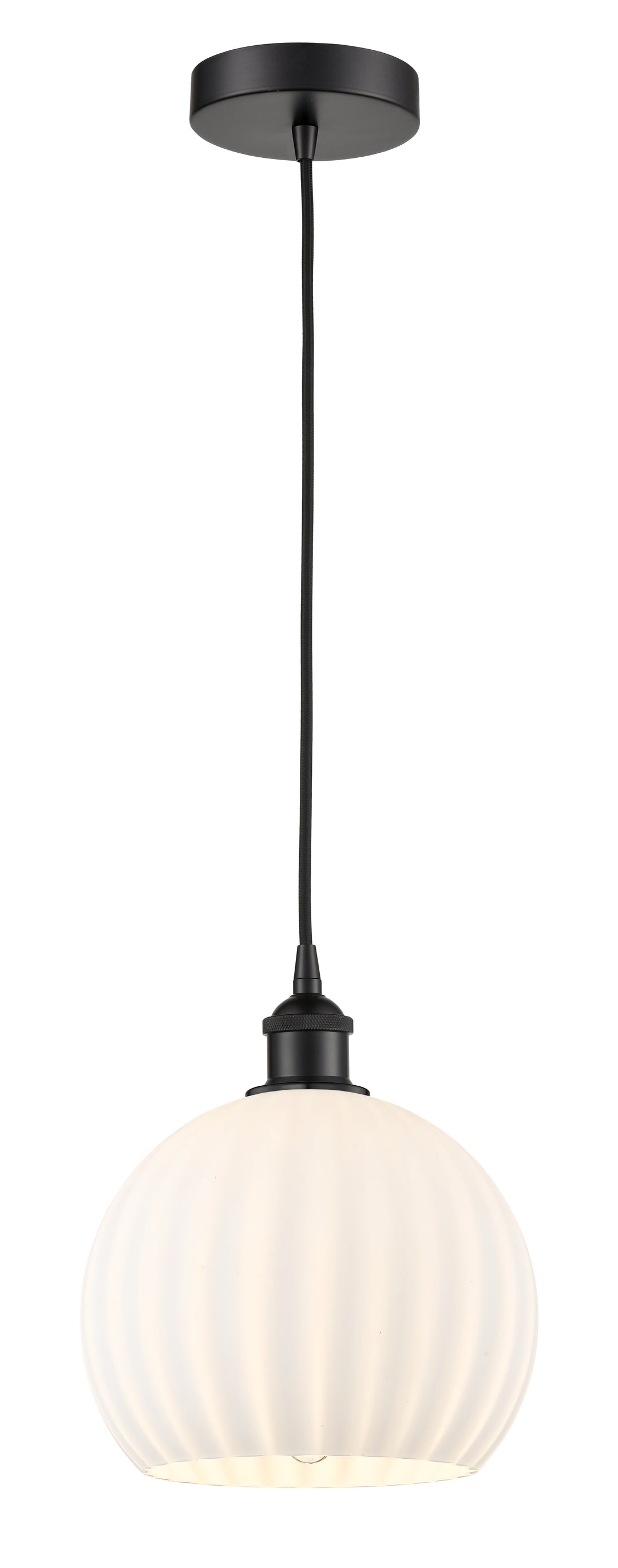 Innovations Lighting White Venetian 10" Mini Pendant - Matte Black Mini-Pendants Innovations Lighting   