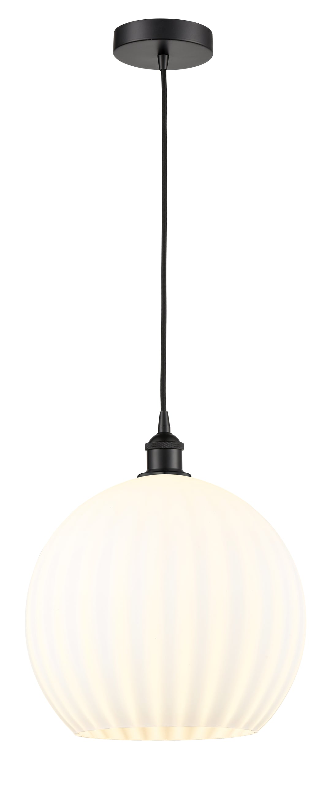 Innovations Lighting White Venetian 14" Pendant - Matte Black