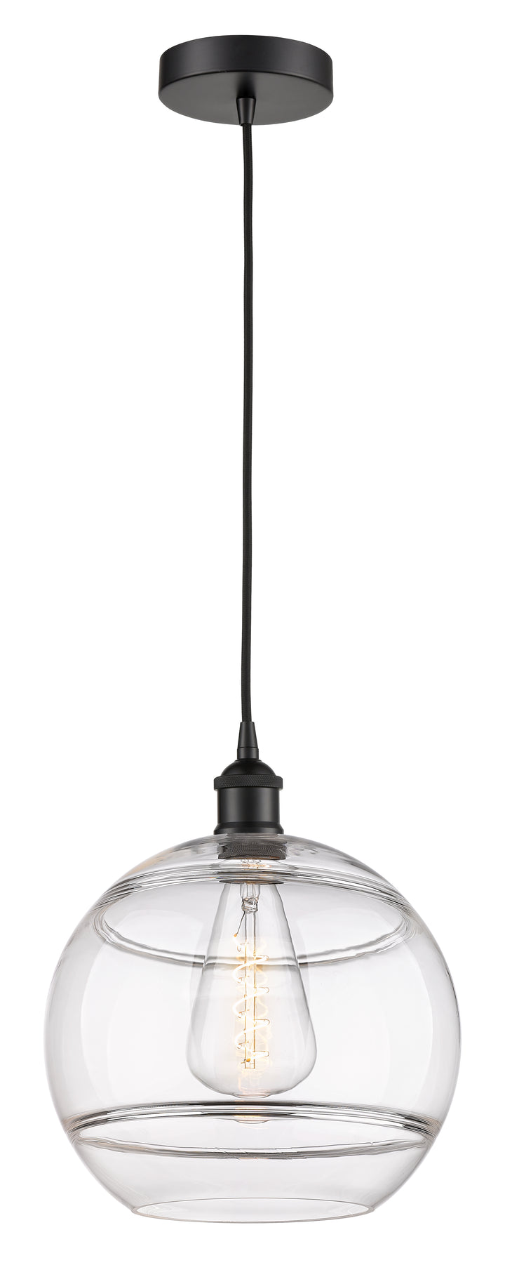 Innovations Lighting Rochester 12" Mini Pendant - Matte Black Mini-Pendants Innovations Lighting   