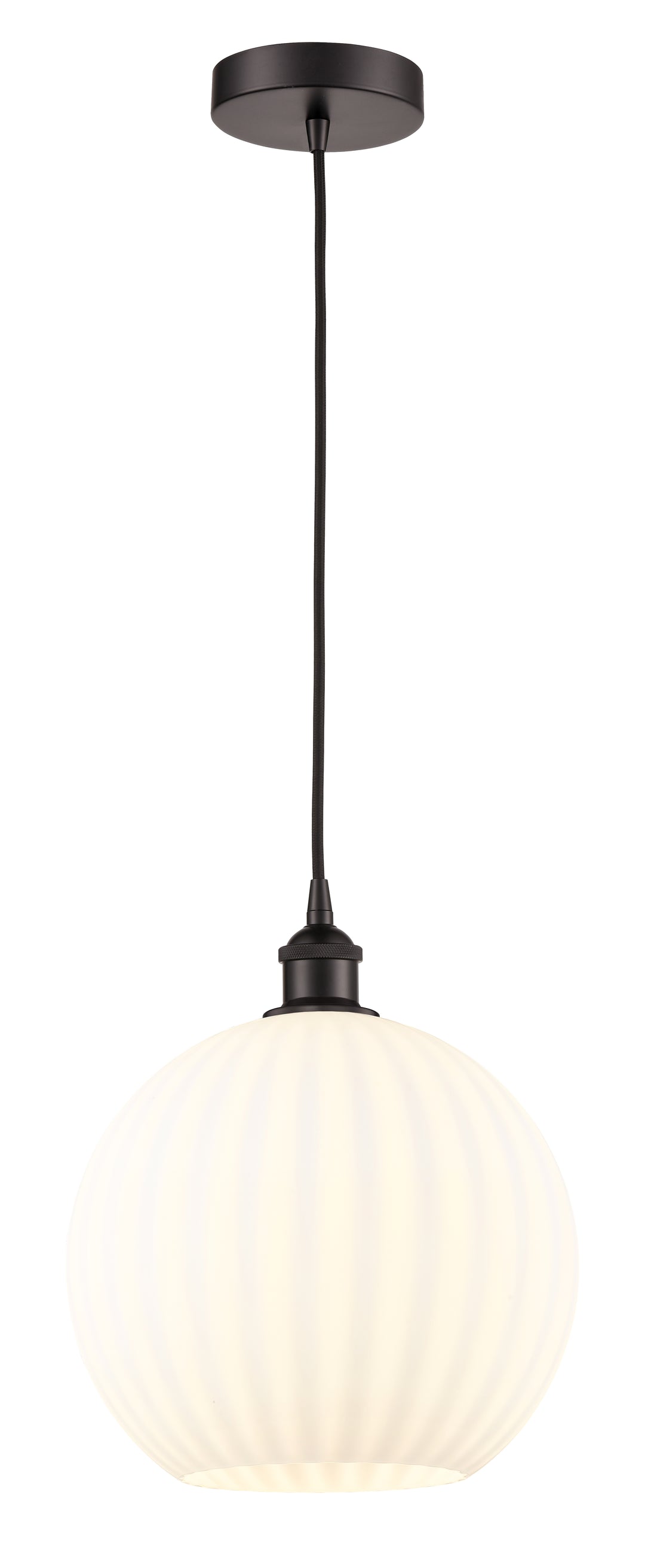 Innovations Lighting White Venetian 12" Mini Pendant - Oil Rubbed Bronze