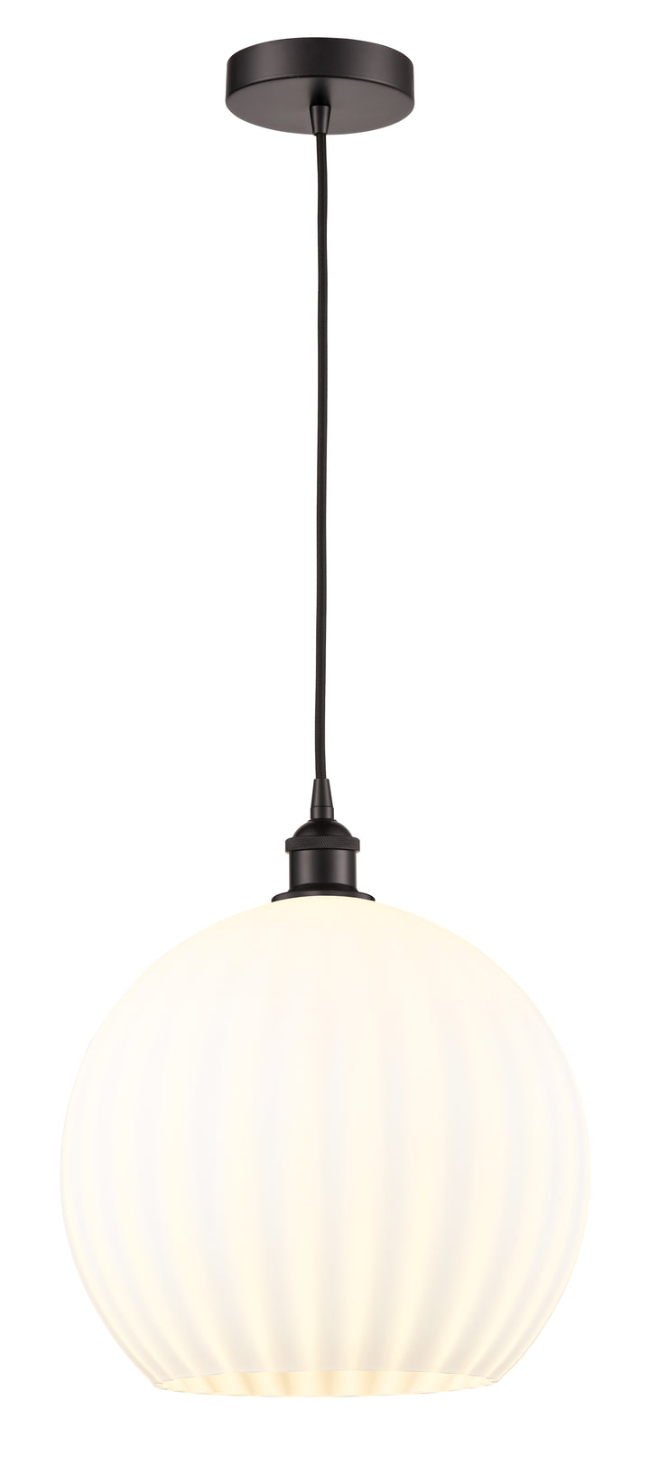 Innovations Lighting White Venetian 14" Pendant - Oil Rubbed Bronze