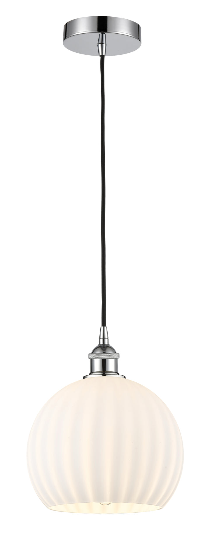 Innovations Lighting White Venetian 10" Mini Pendant - Polished Chrome Mini-Pendants Innovations Lighting   