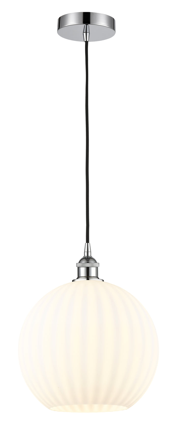 Innovations Lighting White Venetian 12" Mini Pendant - Polished Chrome