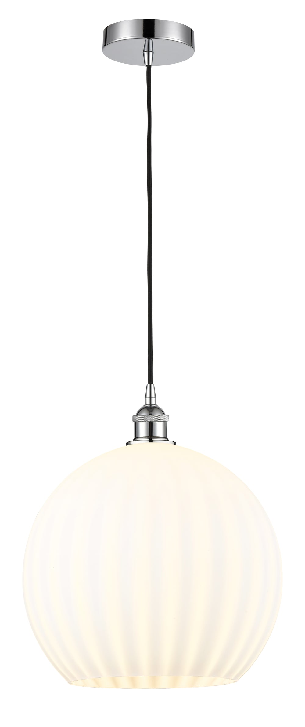 Innovations Lighting White Venetian 14" Pendant - Polished Chrome