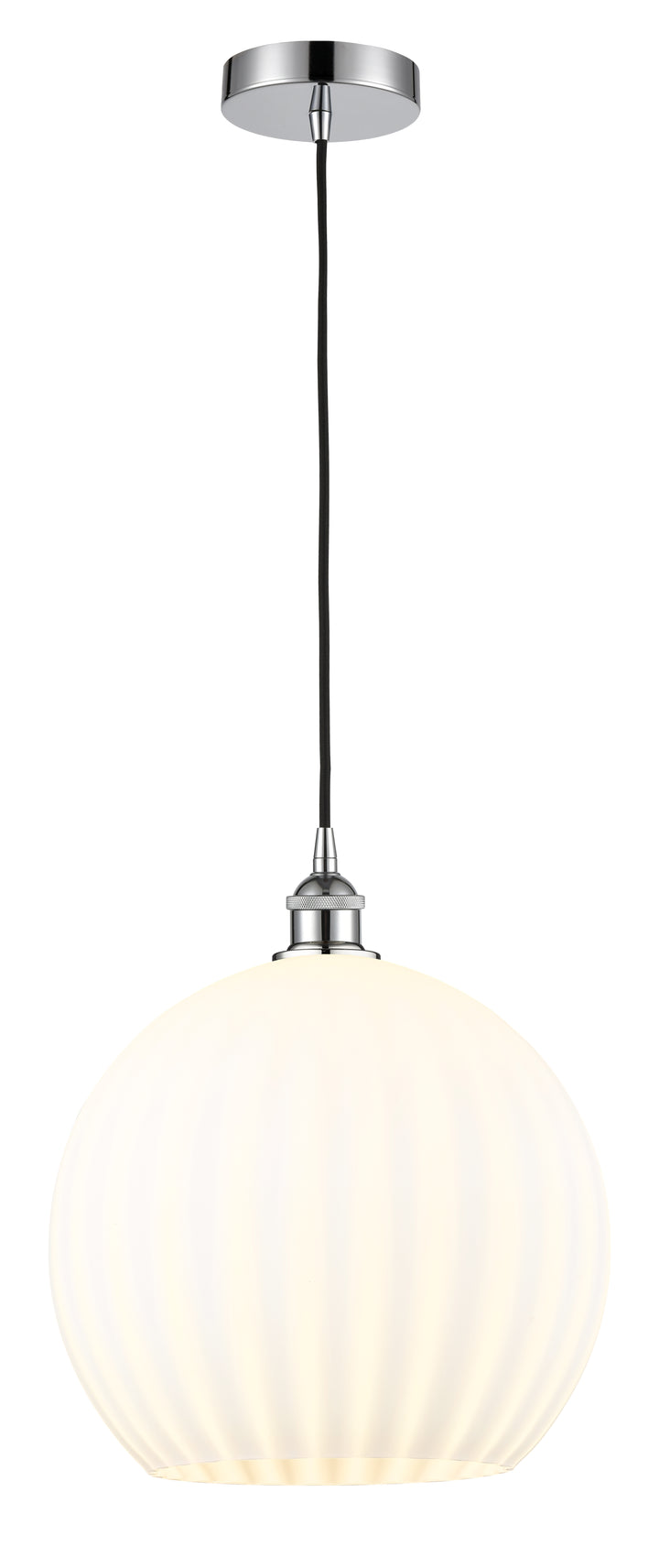 Innovations Lighting White Venetian 14" Pendant - Polished Chrome