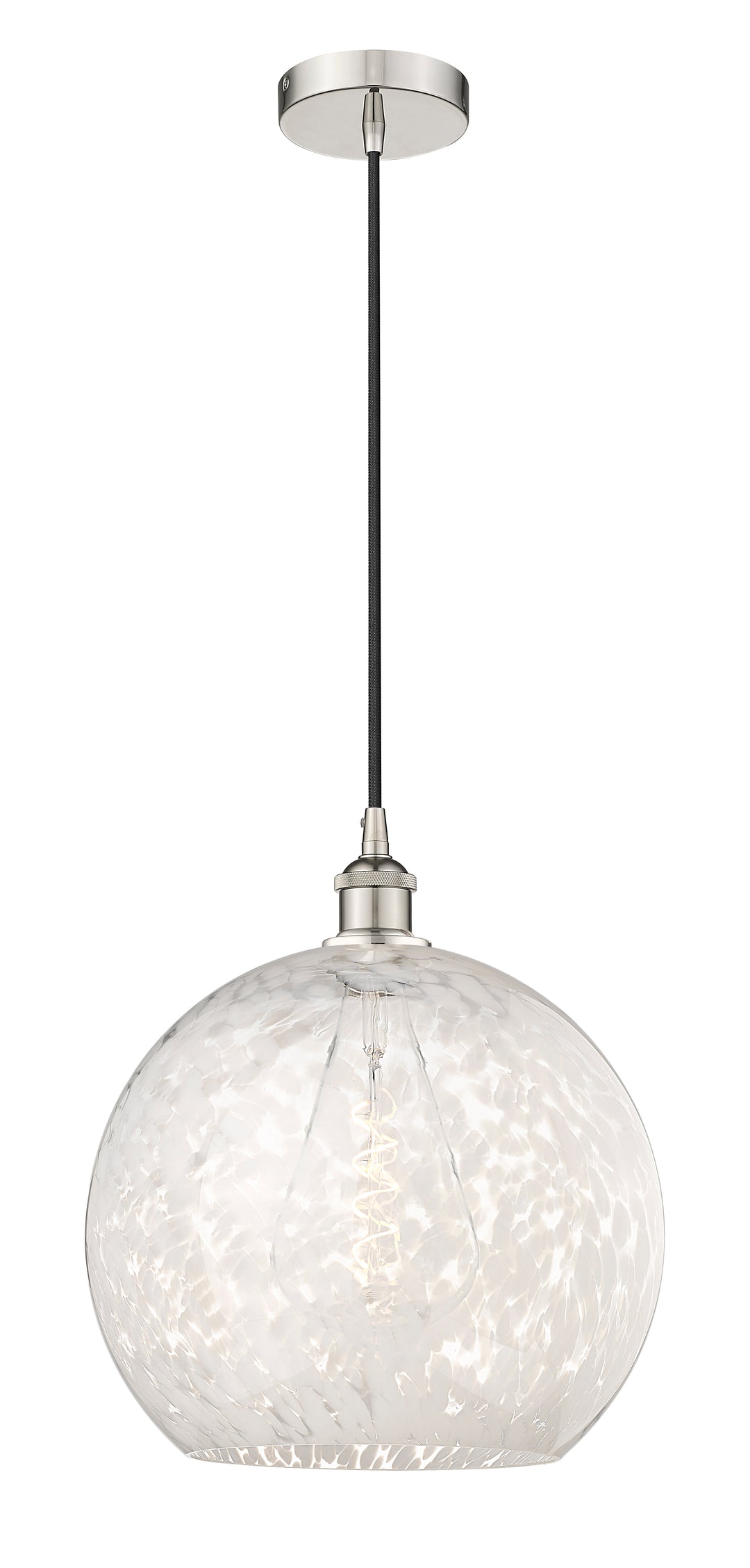 Innovations Lighting White Mouchette 14" Pendant - Polished Nickel