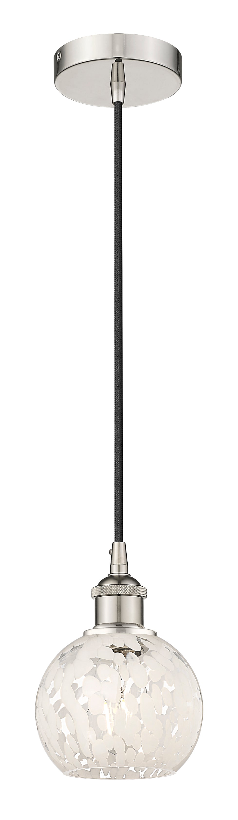 Innovations Lighting White Mouchette 6" Mini Pendant - Polished Nickel