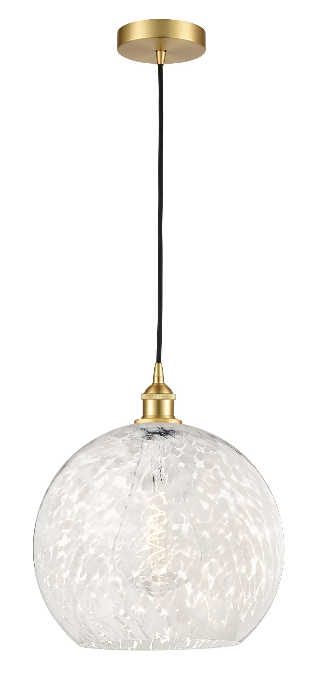 Innovations Lighting White Mouchette 14" Pendant - Satin Gold