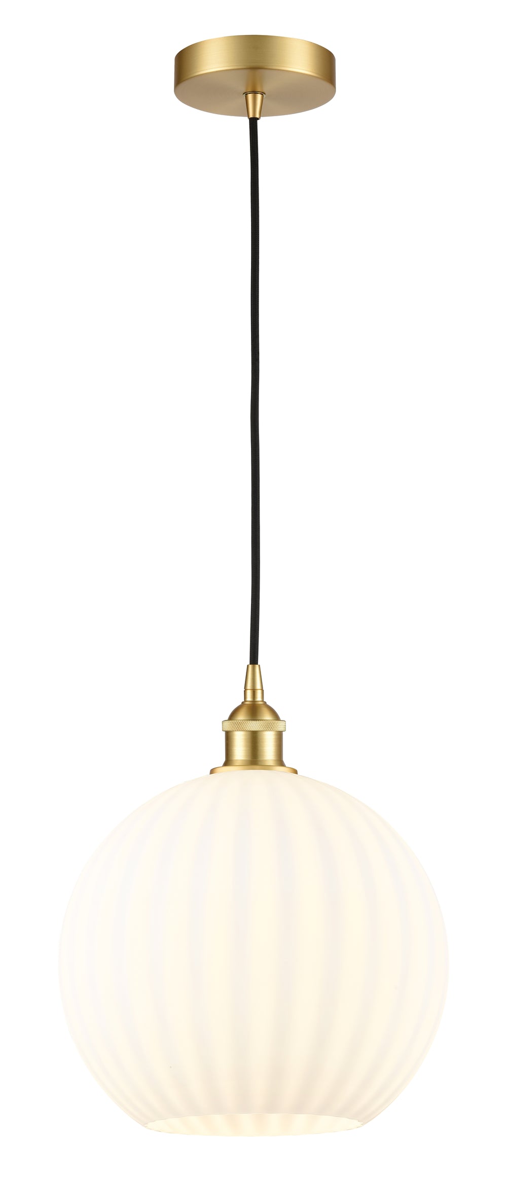 Innovations Lighting White Venetian 12" Mini Pendant - Satin Gold Mini-Pendants Innovations Lighting   