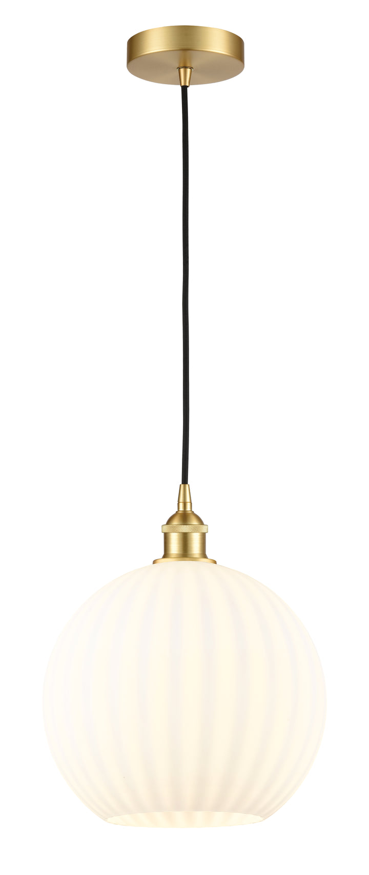Innovations Lighting White Venetian 12" Mini Pendant - Satin Gold