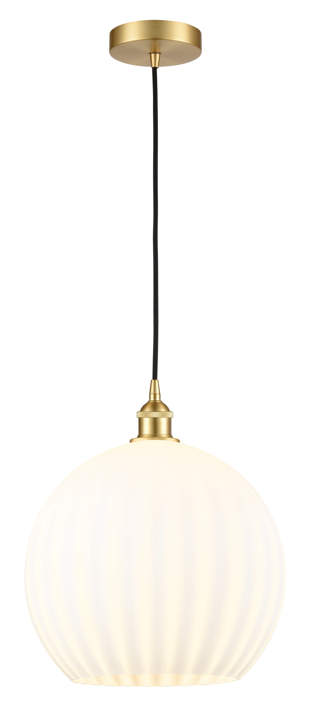 Innovations Lighting White Venetian 14" Pendant - Satin Gold Pendants Innovations Lighting   