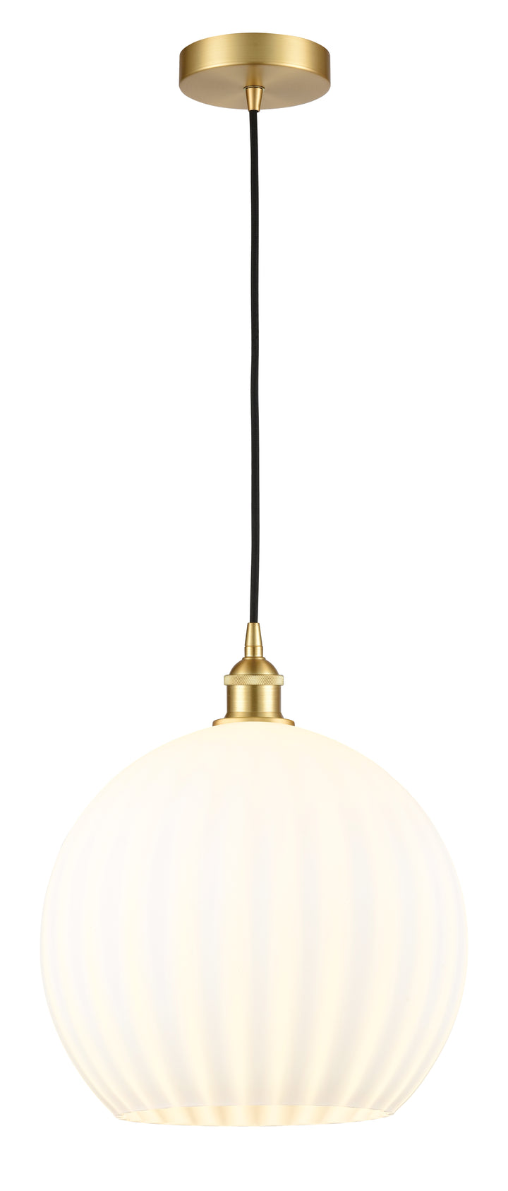 Innovations Lighting White Venetian 14" Pendant - Satin Gold Pendants Innovations Lighting   