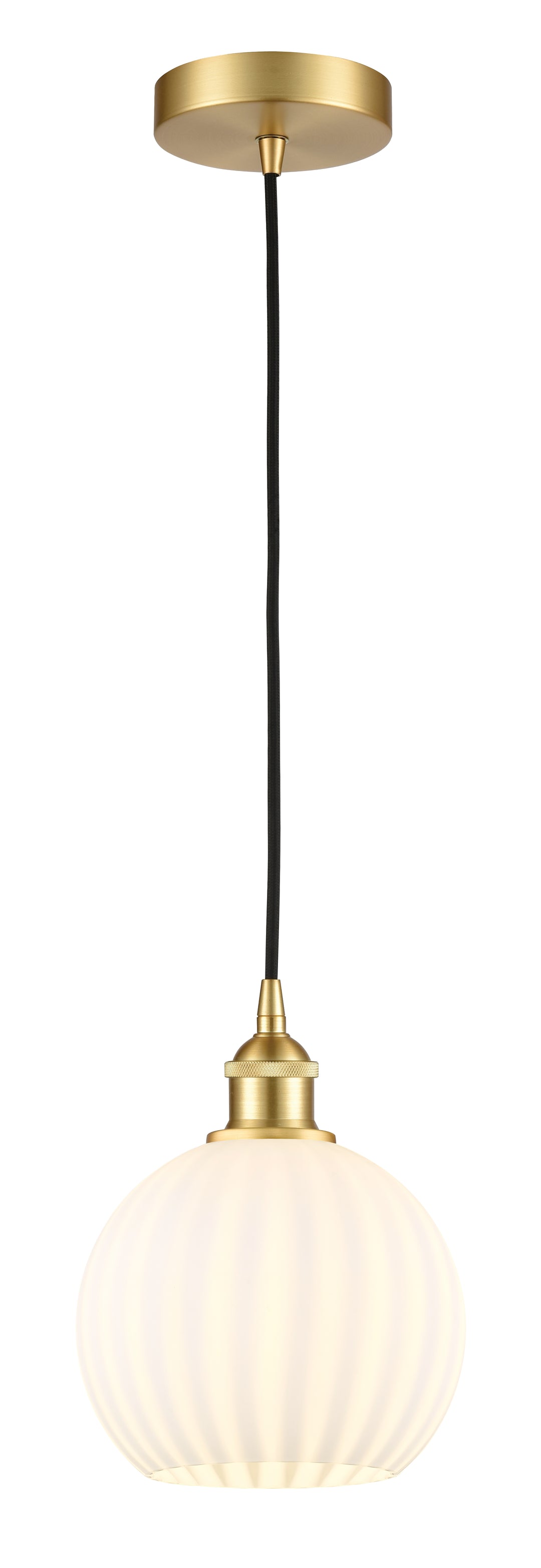 Innovations Lighting White Venetian 8" Mini Pendant - Satin Gold Mini-Pendants Innovations Lighting   