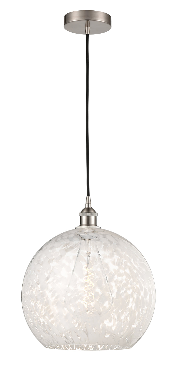 Innovations Lighting White Mouchette 14" Pendant - Brushed Satin Nickel