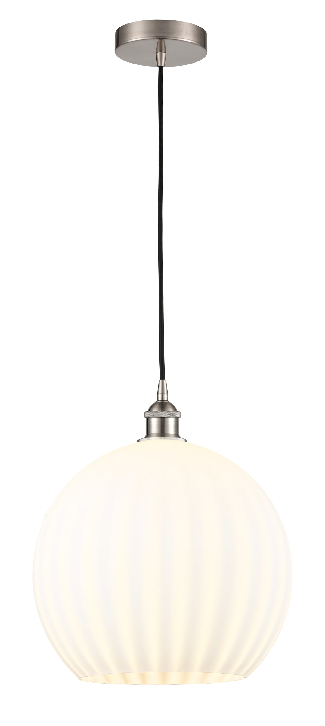 Innovations Lighting White Venetian 14" Pendant - Brushed Satin Nickel