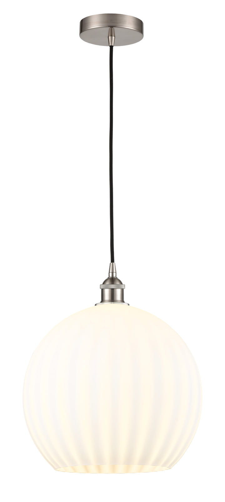 Innovations Lighting White Venetian 14" Pendant - Brushed Satin Nickel