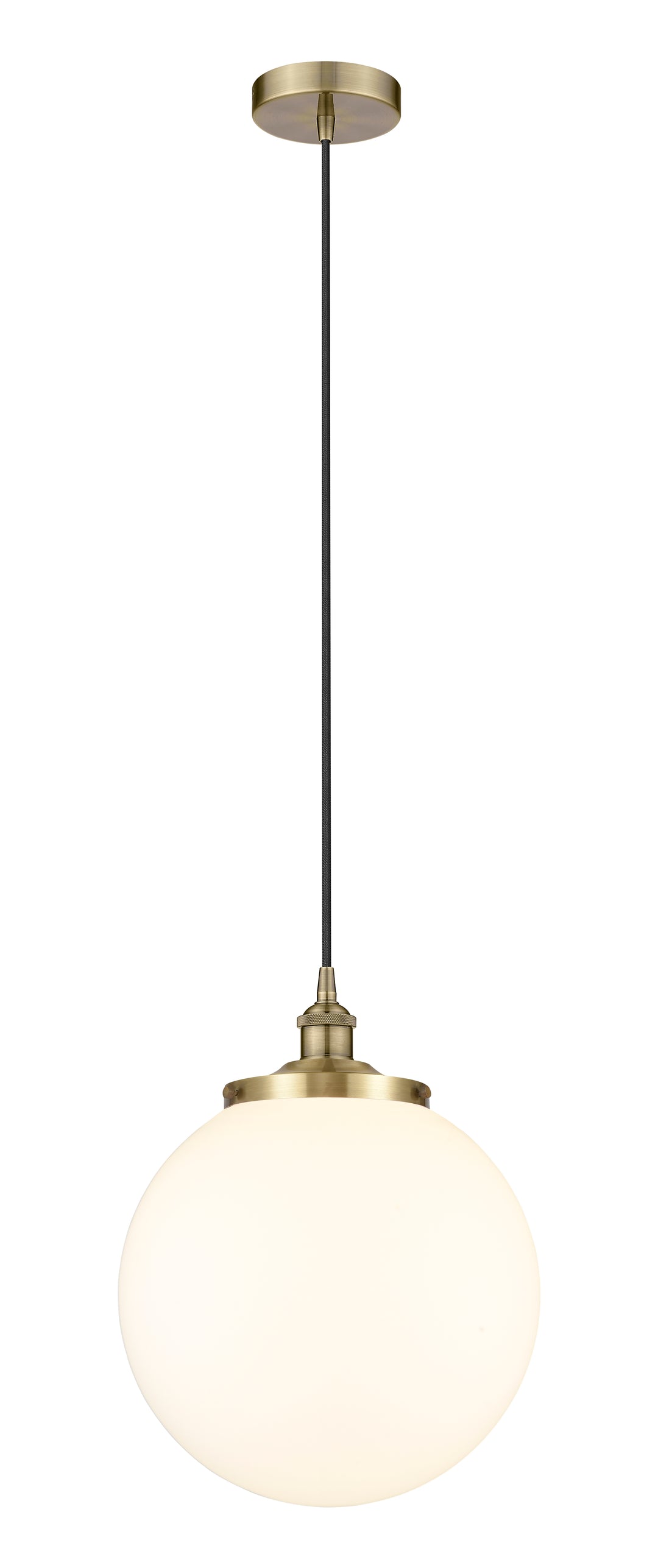 Innovations Lighting Beacon 14" Mini Pendant - Antique Brass Mini-Pendants Innovations Lighting Matte White ; Glass Type: Frosted  