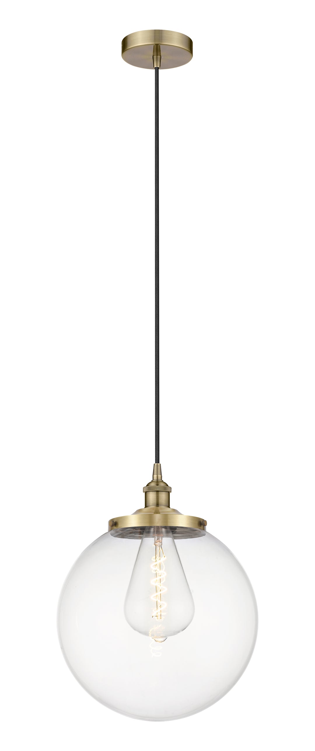 Innovations Lighting Beacon 14" Mini Pendant - Antique Brass Mini-Pendants Innovations Lighting Clear ; Glass Type: Transparent  