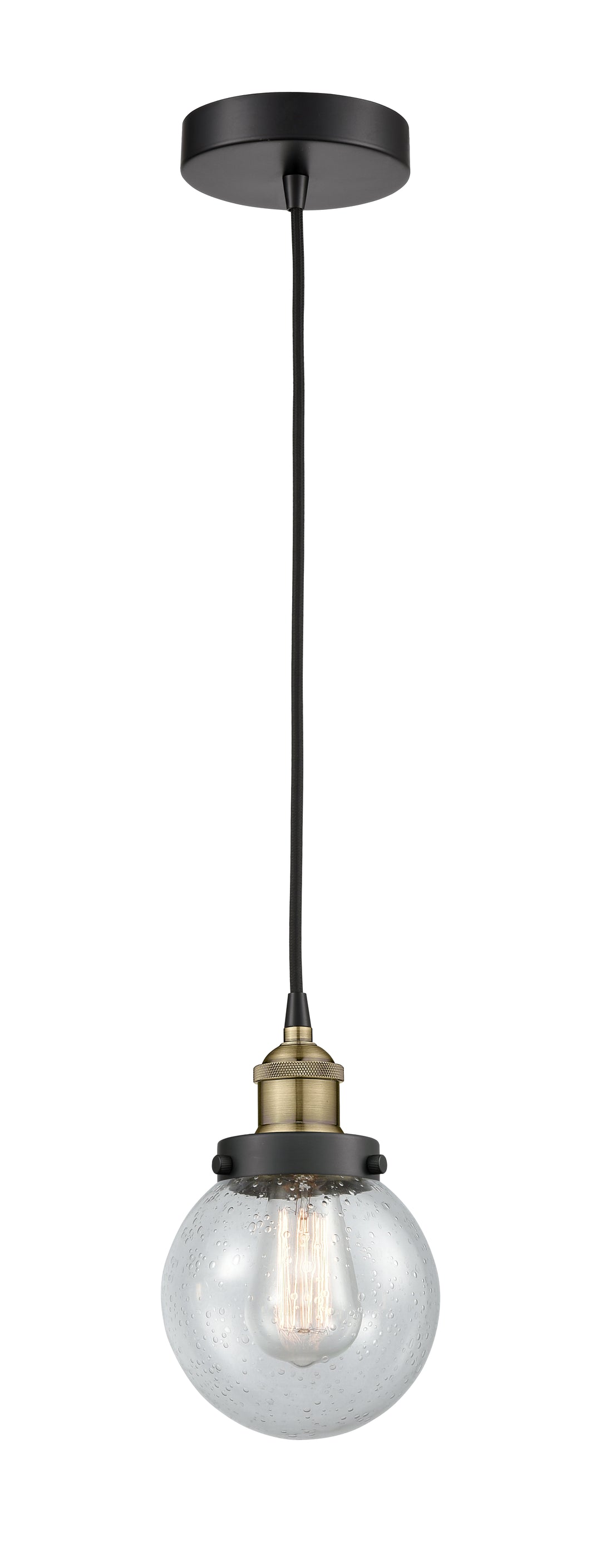 Innovations Lighting Beacon 6" Mini Pendant - Black Antique Brass Mini-Pendants Innovations Lighting   