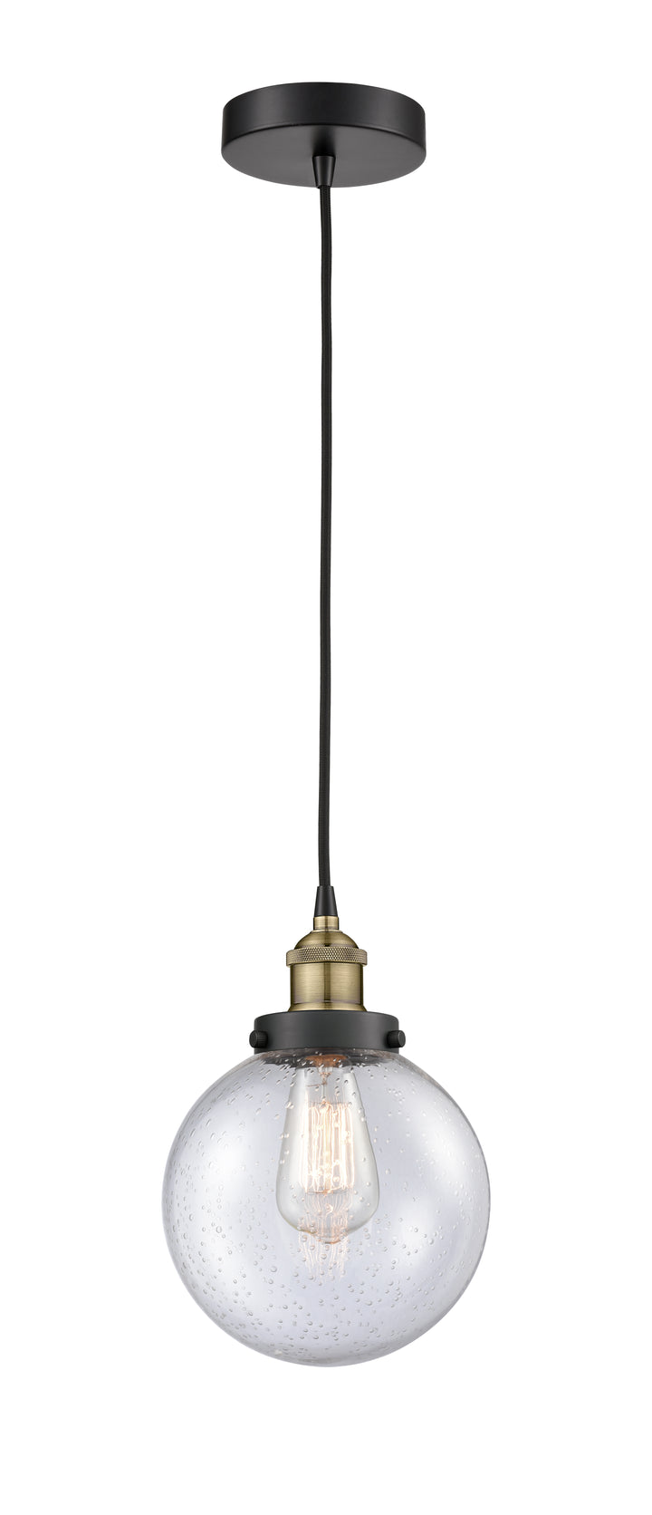 Innovations Lighting Beacon 8" Mini Pendant - Black Antique Brass Mini-Pendants Innovations Lighting   