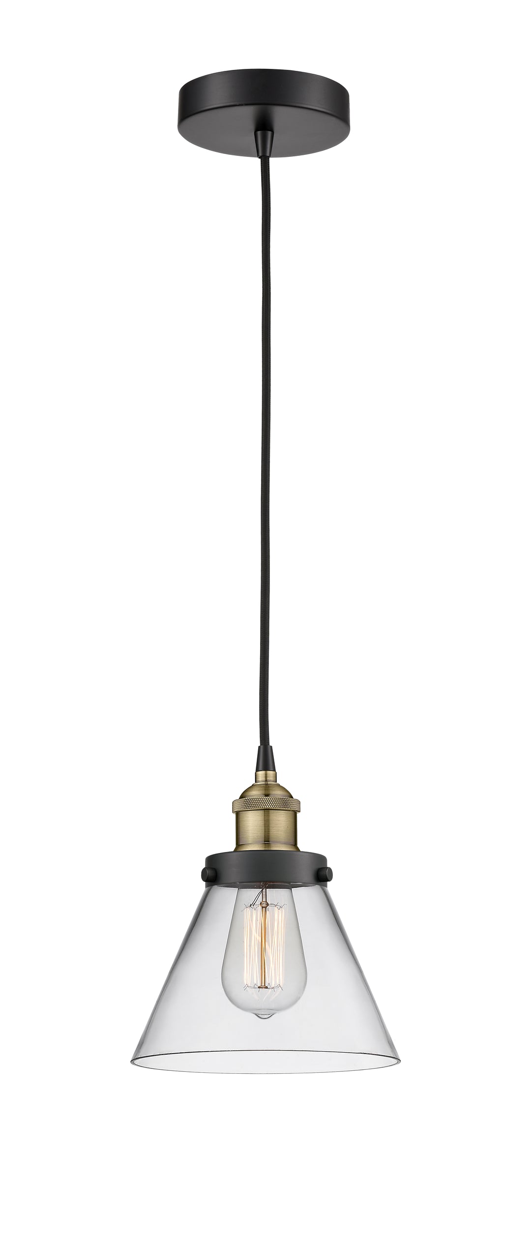 Innovations Lighting Cone 8" Mini Pendant - Black Antique Brass
