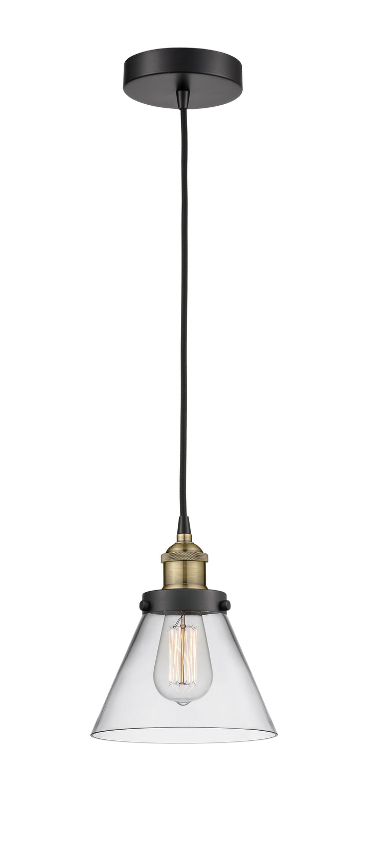 Innovations Lighting Cone 8" Mini Pendant - Black Antique Brass