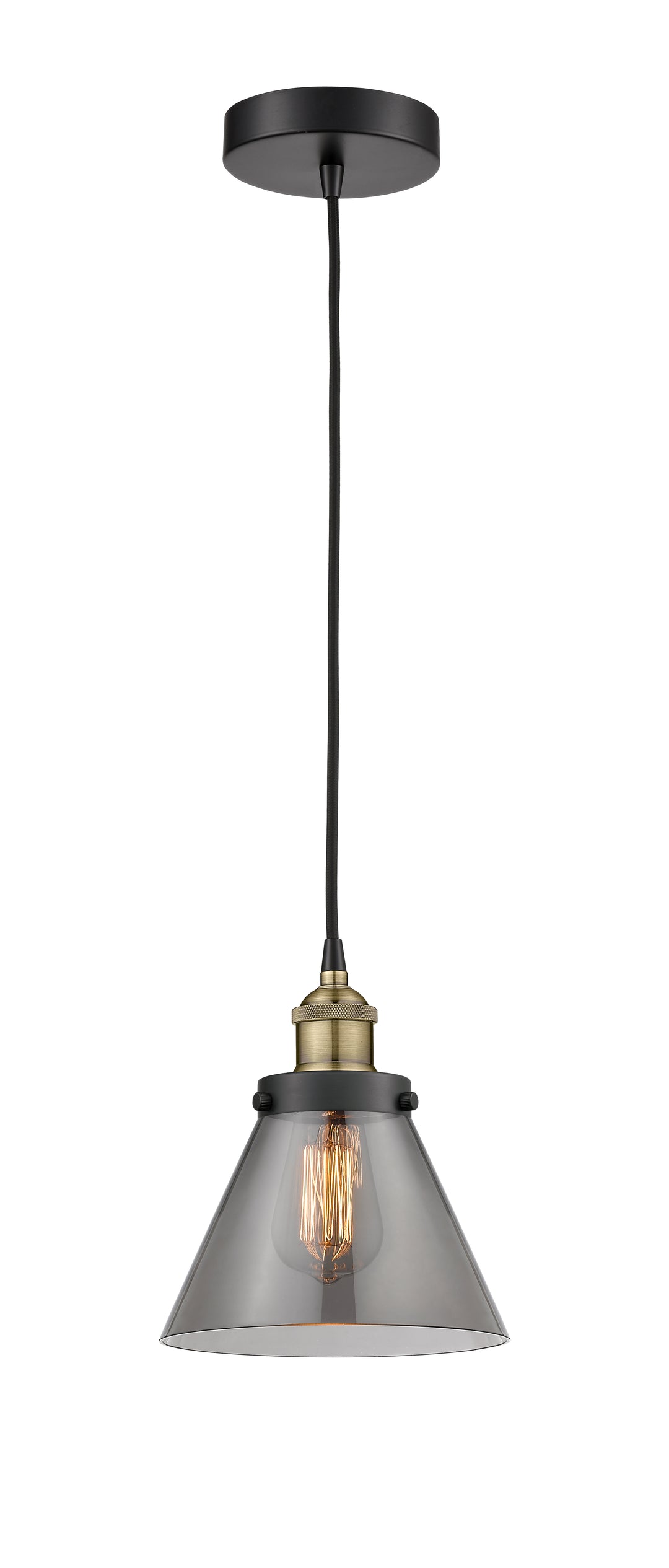 Innovations Lighting Cone 8" Mini Pendant - Black Antique Brass