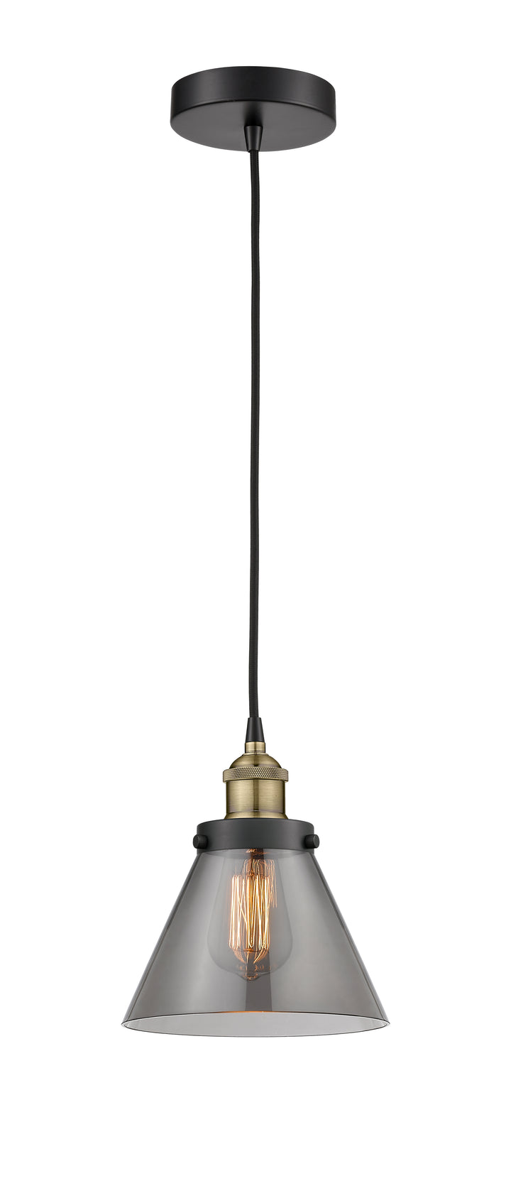 Innovations Lighting Cone 8" Mini Pendant - Black Antique Brass