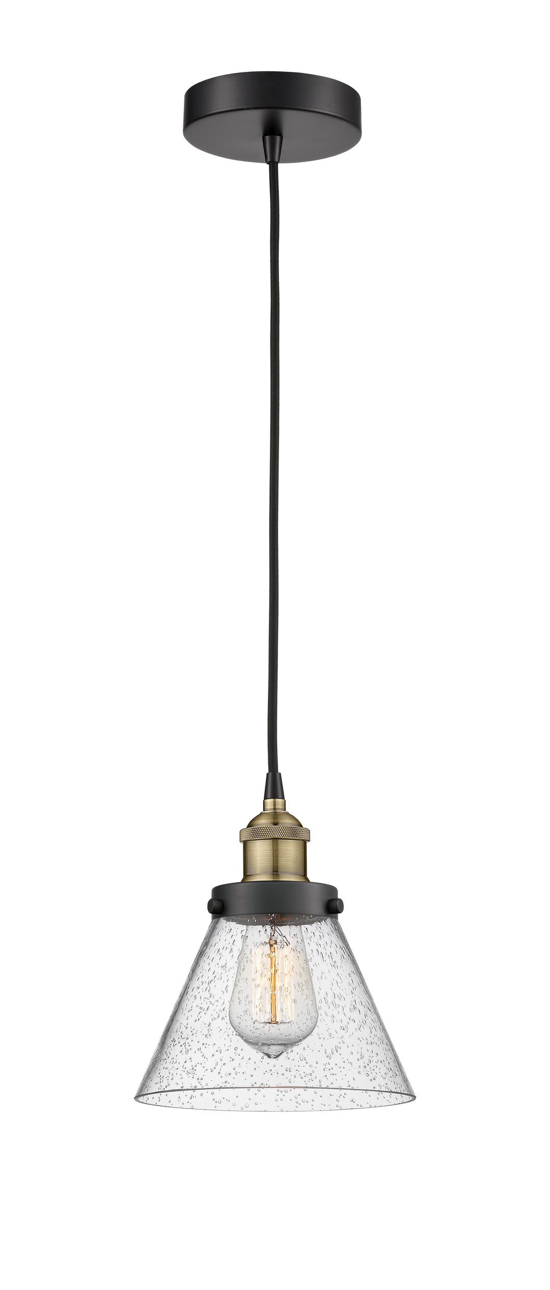 Innovations Lighting Cone 8" Mini Pendant - Black Antique Brass