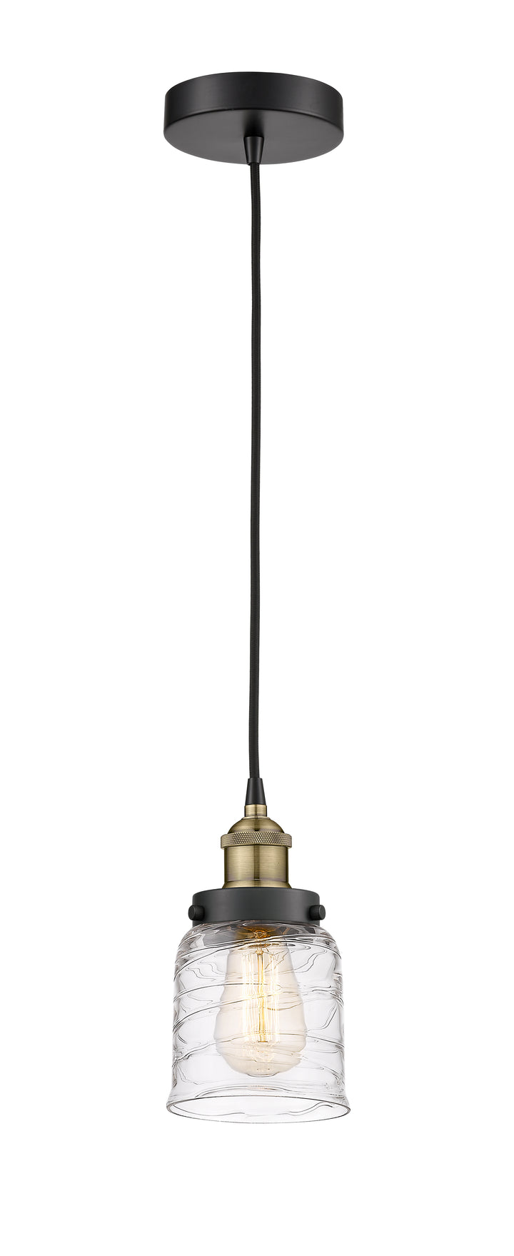 Innovations Lighting Bell 5" Mini Pendant - Black Antique Brass Mini-Pendants Innovations Lighting   