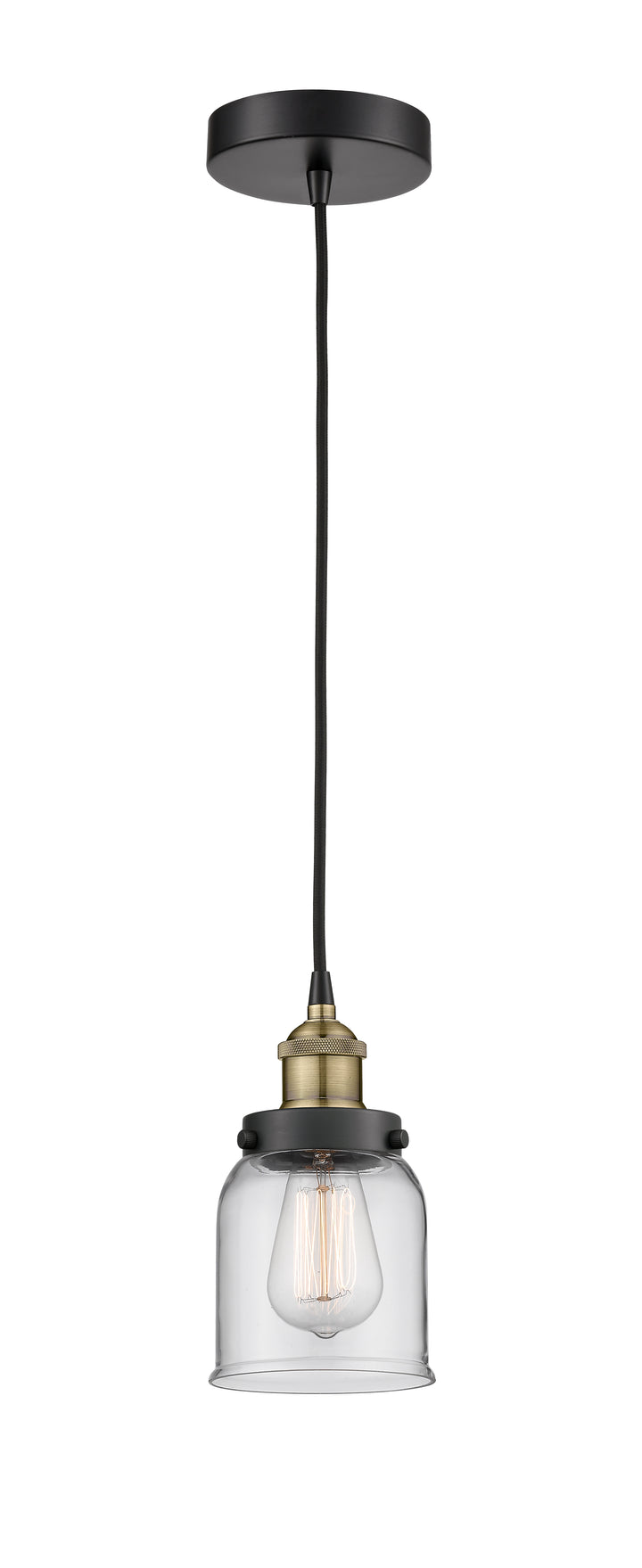 Innovations Lighting Bell 5" Mini Pendant - Black Antique Brass Mini-Pendants Innovations Lighting   