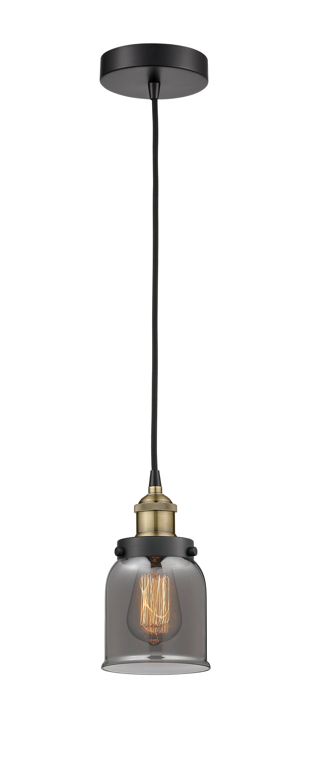 Innovations Lighting Bell 5" Mini Pendant - Black Antique Brass Mini-Pendants Innovations Lighting   