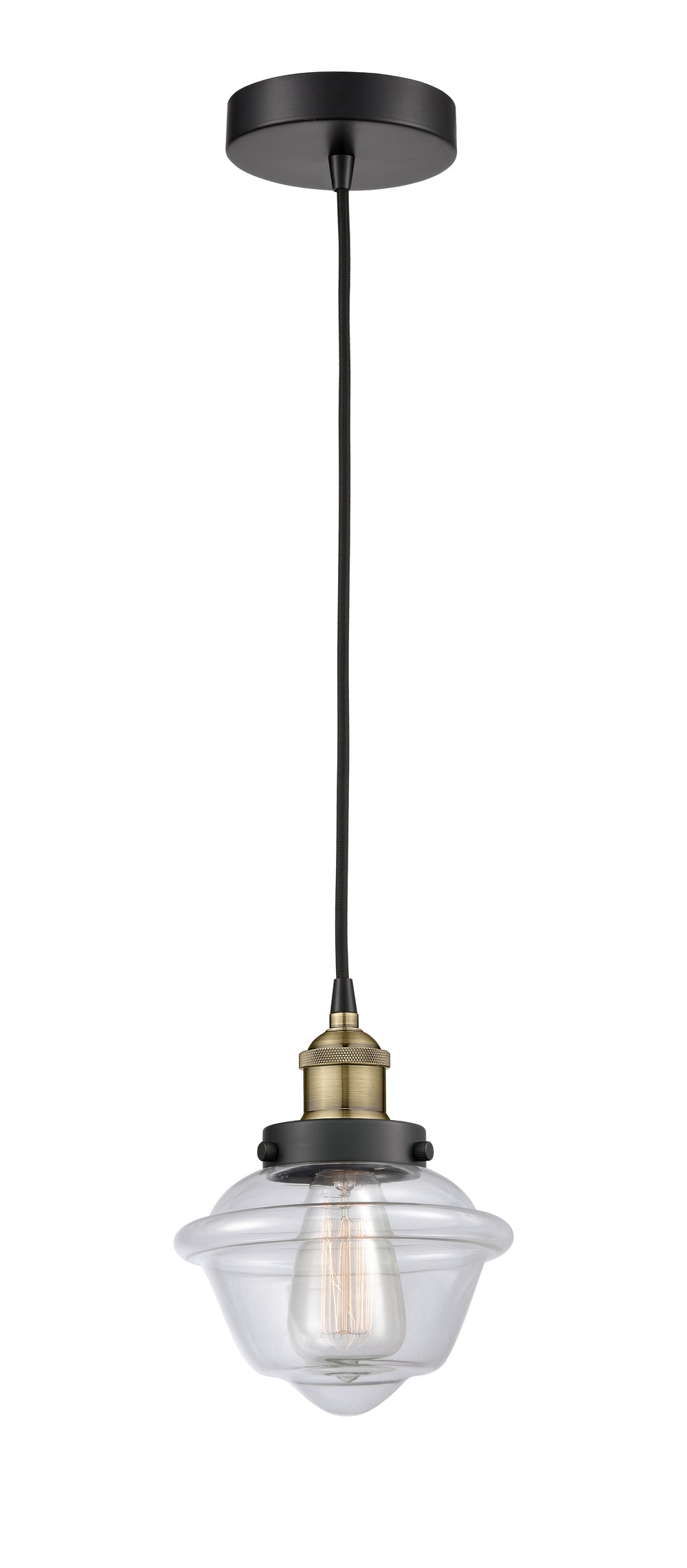 Innovations Lighting Oxford 7.5" Mini Pendant - Black Antique Brass Mini-Pendants Innovations Lighting   