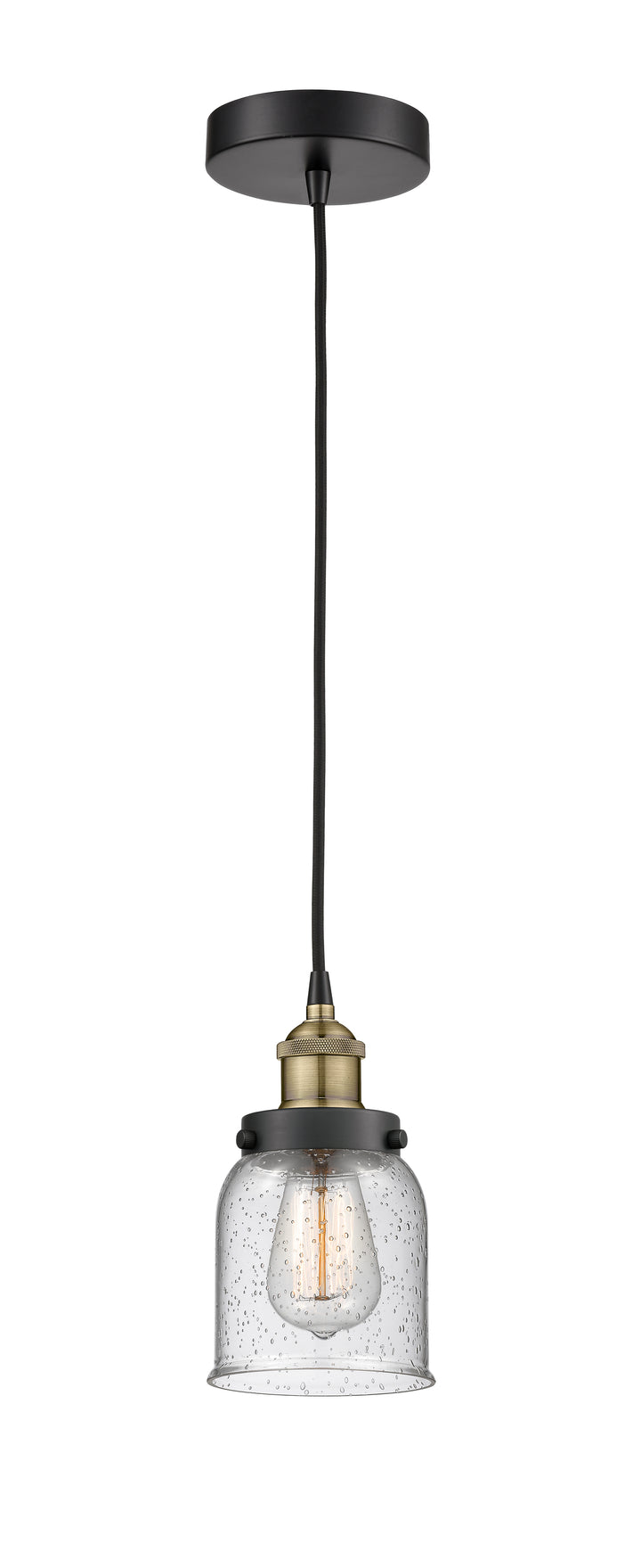 Innovations Lighting Bell 5" Mini Pendant - Black Antique Brass Mini-Pendants Innovations Lighting   