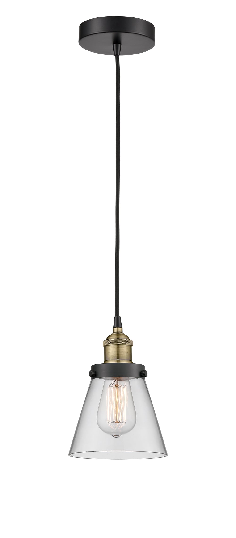 Innovations Lighting Cone 6" Mini Pendant - Black Antique Brass