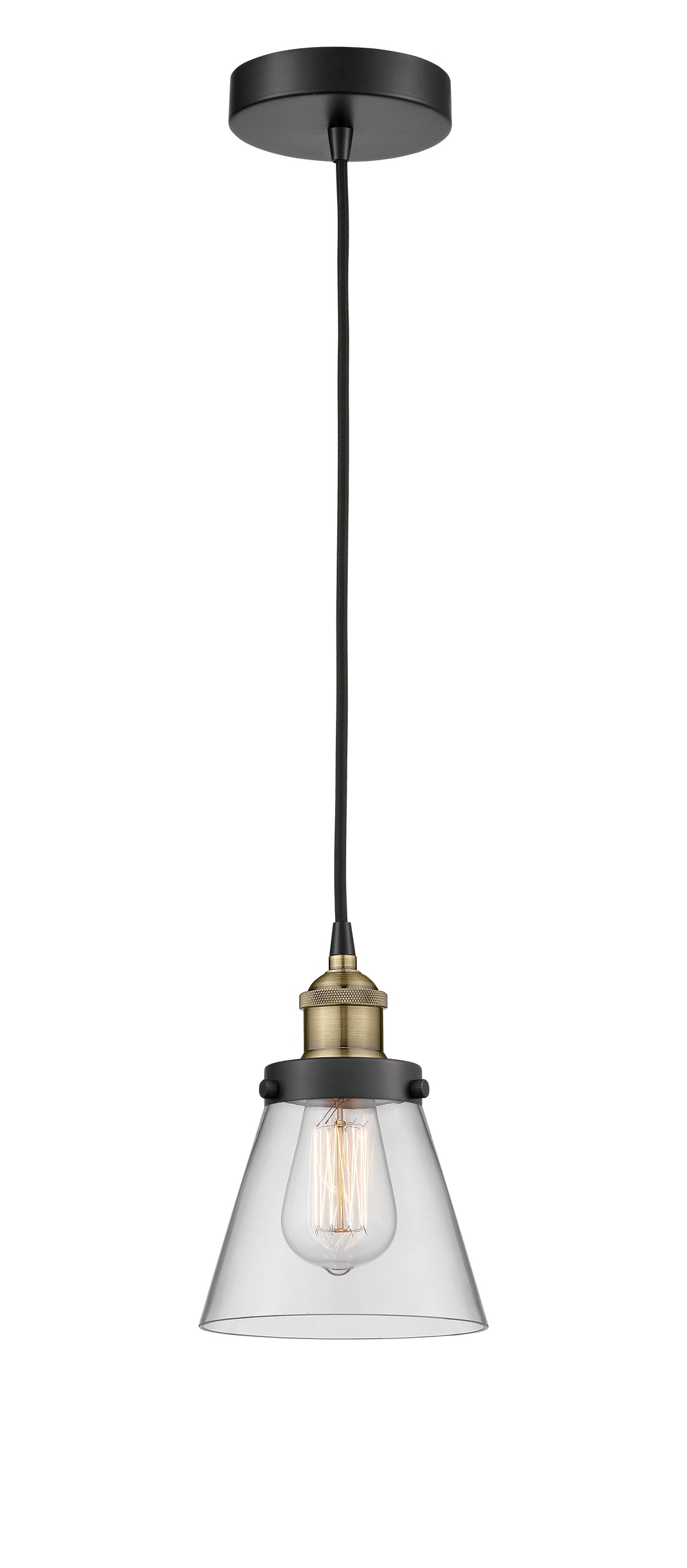Innovations Lighting Cone 6" Mini Pendant - Black Antique Brass