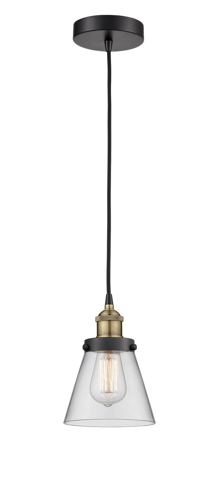 Innovations Lighting Cone 6" Mini Pendant - Black Antique Brass